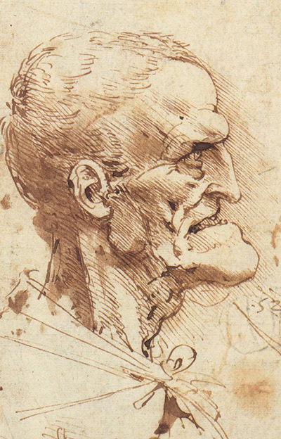 High Renaissance Artist Leonardo Da Vinci's Nutcracker Man (Ref: Biography by Walter Isaacson) is an example of his animated studies of people. 