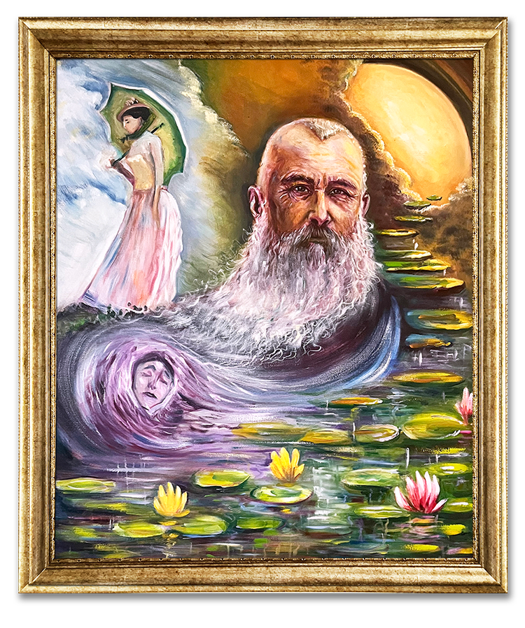 Claude Monet - An oil portrait of the artist and his life by Indian Contemporary Artist Shafali R. Anand